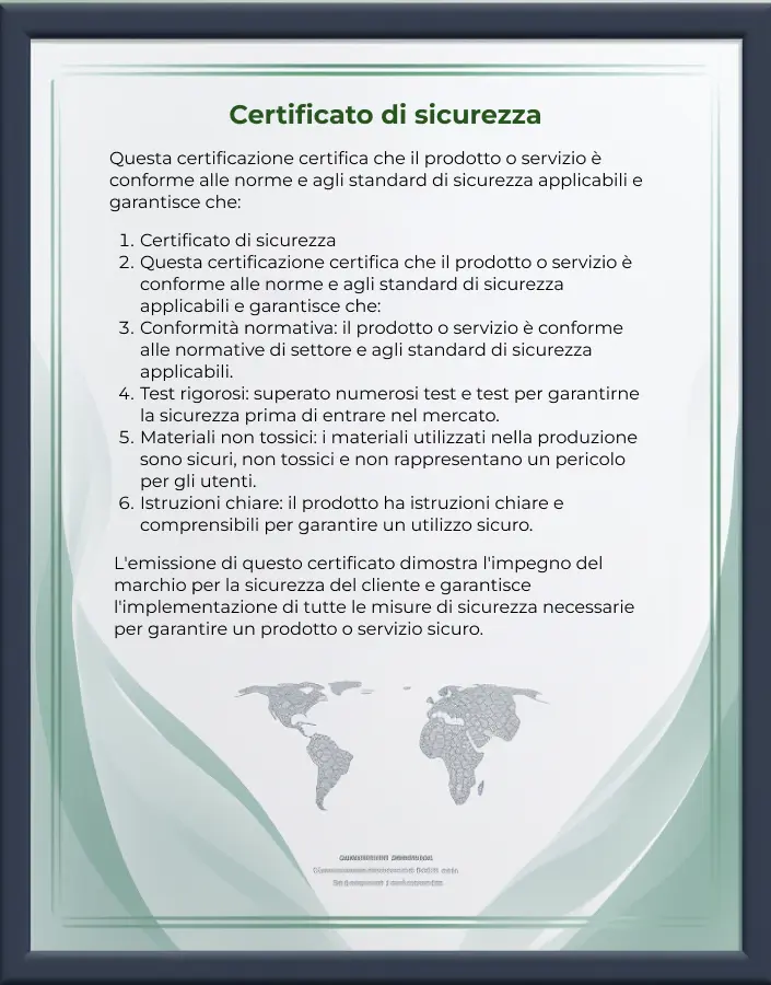 Certificato di Sicurezza in italiano